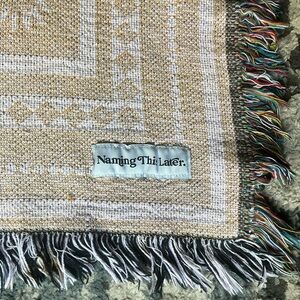 Yellowish Tan and Cream Throw Blanket